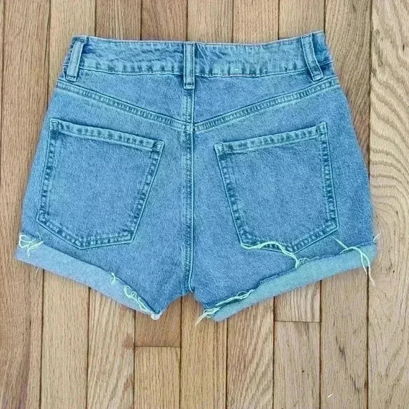 Garage High Waisted Denim Shorts - Picture 2 of 3